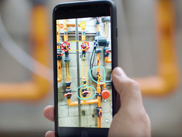 PTC Vuforia Chalkのスマートフォンの画面イメージ